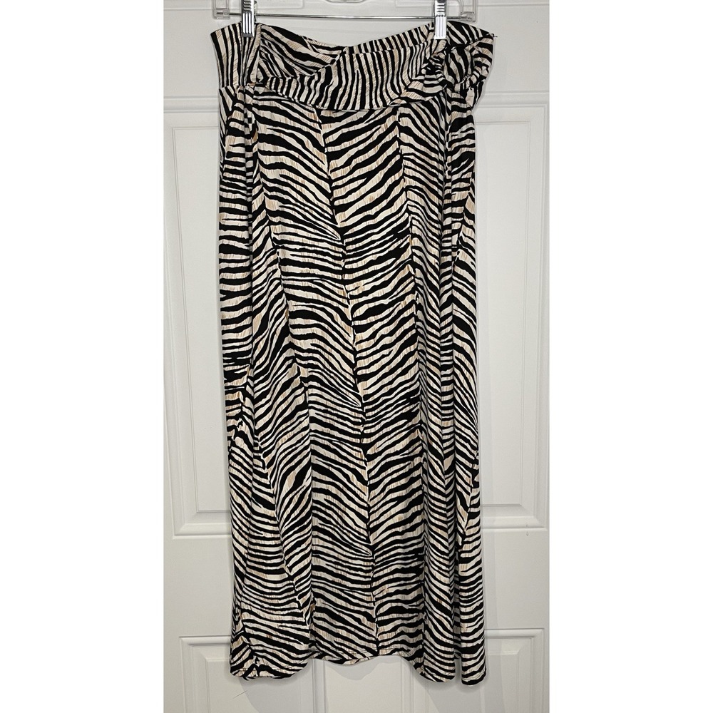 Vintage Robert Louis Animal Print Skirt Women's Large A Line Pull On Stretch